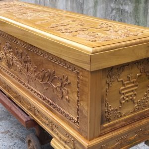 Quách vàng tâm, Quan tài gỗ vàng tâm